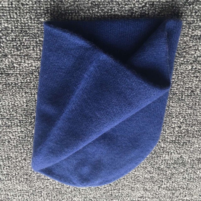 Pure Cashmere Hat Blue Black Color Winter Cashmere Hat 